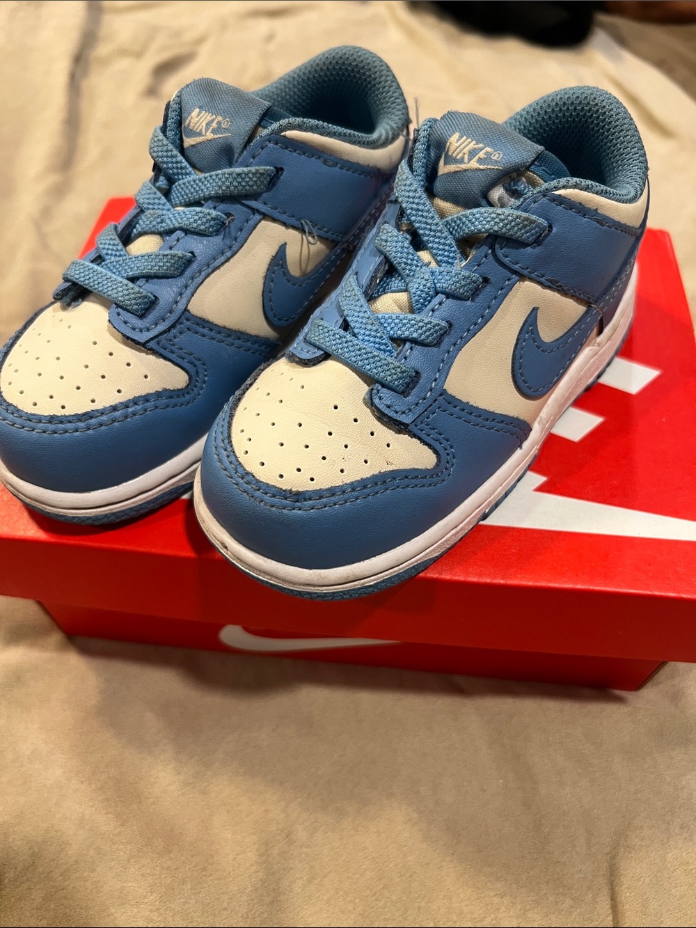 Nike Kids Low-Top Sneakers in Light Blue and White